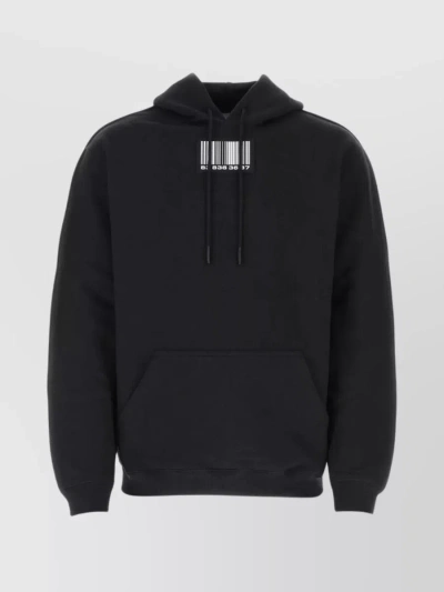 Vtmnts Cotton Sweatshirt With Frontal Iconic Barcode In Black