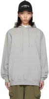 Vtmnts Gray Embroidered Hoodie In Grey Melange