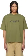 Vtmnts Green Printed T-shirt In Olive