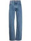 Vtmnts Straight Leg Denim Trousers With Contrast Stitching In Blue