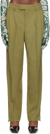 Vtmnts Khaki Two-pleat Trousers In Khaki
