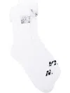 Vtmnts Knit Lace Trim Mid-calf Ribbed Socks In White
