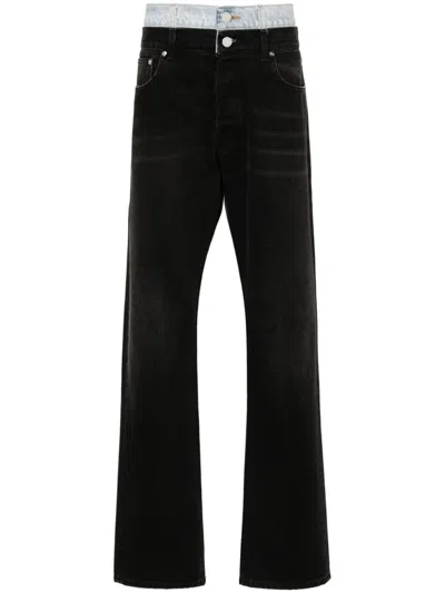 Vtmnts Jeans Im Layering-look In Schwarz
