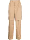 Vtmnts Layered Straight-leg Trousers In Brown