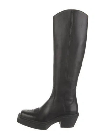 Pre-owned Vtmnts Leather Boots In Black