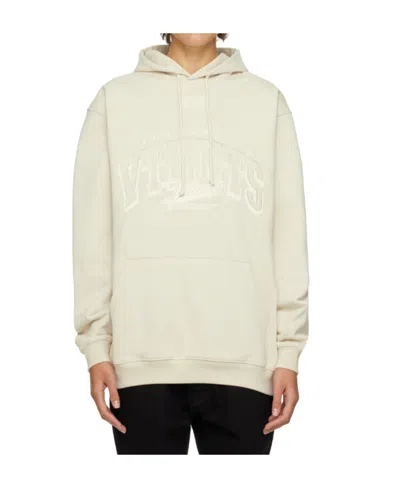 Vtmnts Logo Embroidered Cotton Hoodie In White