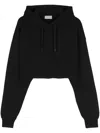 Vtmnts Logo-embroidered Crop Hoodie In Black