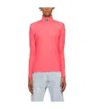 Vtmnts Barcode Long Sleeve Turtleneck Lycra T-shirt In Pink