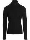 Vtmnts Turtleneck Logo Sweater In Slim Fit In Black