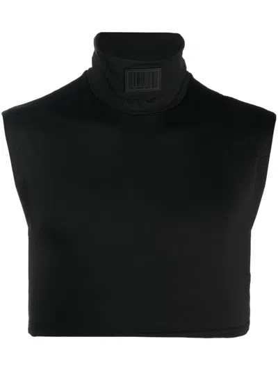 Vtmnts Logo-patch Cropped Vest In Black