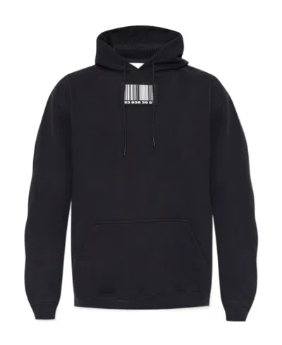 Vtmnts Logo-patch Long-sleeve Hoodie In Black