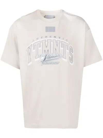 Vtmnts Logo-print T-shirt In Grey