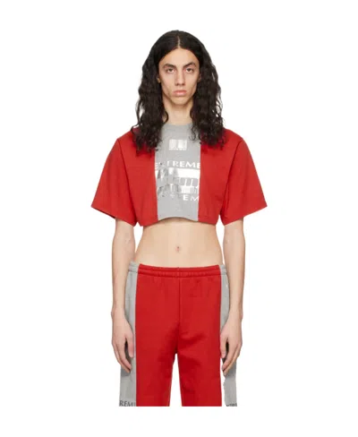 Vtmnts Logo Short T-shirt In Red