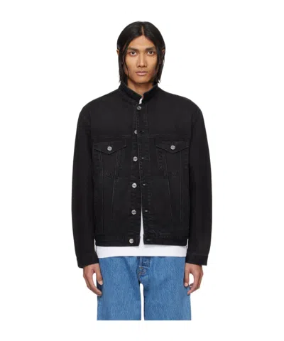 Vtmnts Long-sleeved Denim Jacket In Black