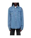 Vtmnts Long-sleeved Denim Shirt In Blue