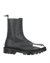 Vtmnts Leather Ankle Boots With Round Toe And Pull-tab In Black