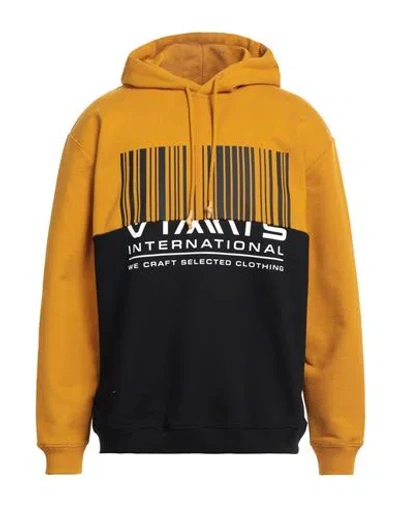 Vtmnts Yellow & Black 'international' Hoodie In Mustard/black