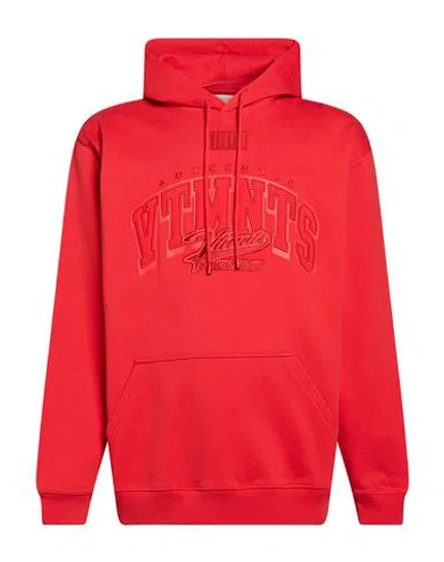 Vtmnts Man Sweatshirt Red Size S Cotton, Eco Polyester