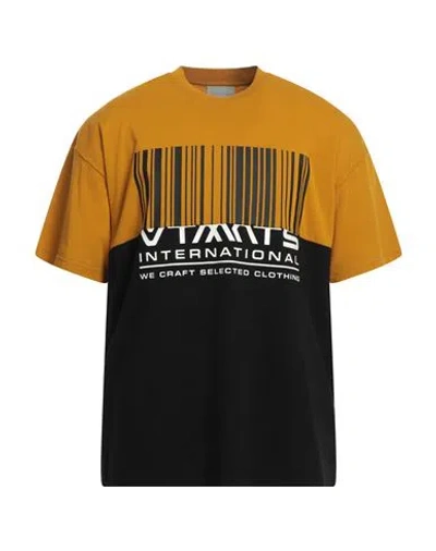 Vtmnts Man T-shirt Mustard Size L Cotton In Yellow