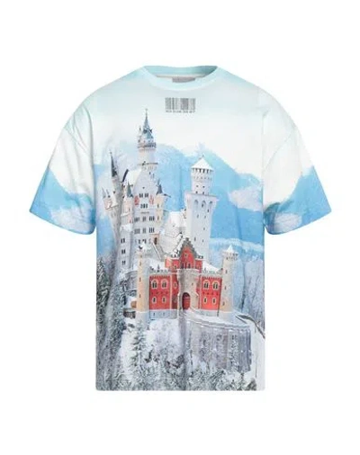 Vtmnts Man T-shirt Sky Blue Size L Cotton