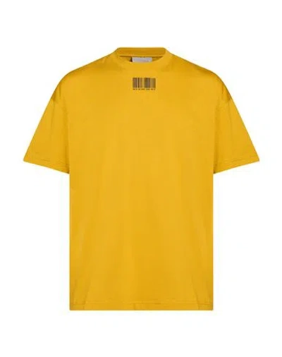 Vtmnts Man T-shirt Mustard Size Xl Cotton In Yellow