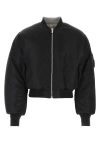Vtmnts Nylon Bomber With Padded Shoulders And Utility Pocket In Black