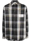 VTMNTS MULTI COLOR DARK GREY CHECKED FLANNEL SHIRT