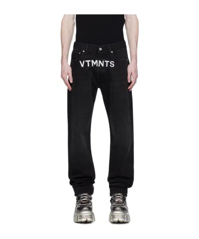 Vtmnts Multi-pocket Denim Trousers In Black