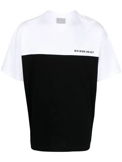 Vtmnts Number-print Two-tone T-shirt In Black