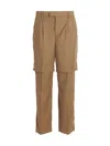 Vtmnts Pleated Front Straight Leg Trousers In Brown
