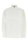 Vtmnts Cotton Oversize Shirt With Cuffed Sleeves In White