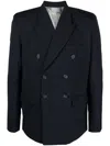 Vtmnts Pinstriped Double-breasted Blazer In Blue