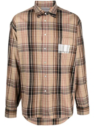 Vtmnts Plaid-check Long-sleeve Shirt In Neutrals