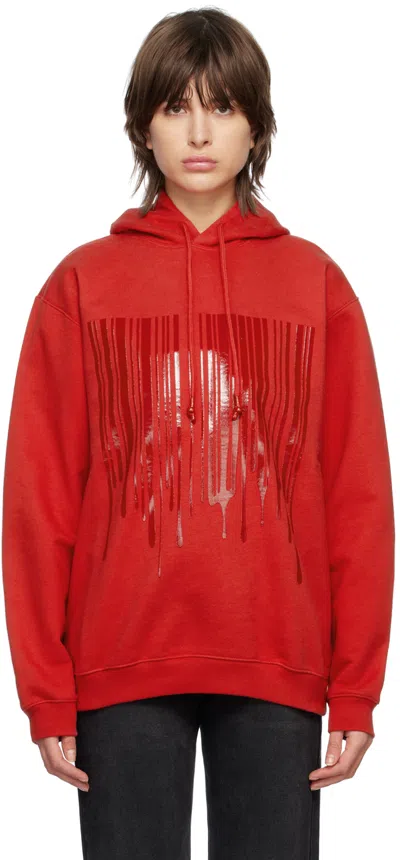 Vtmnts Red Dripping Barcode Hoodie