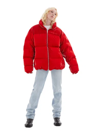 VTMNTS RED LAQUER PUFFER JACKET
