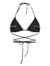 Vtmnts Rhinestone-embellished Bikini Top In Black