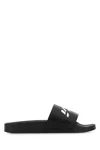 Vtmnts Logo Print Rubber Slide Sandals In Black