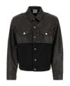 Vtmnts Contrasting Denim And Leather Jacket In Black