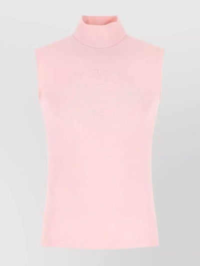 Vtmnts Stretch Blend Tank Top With Mock Neck In Pastel