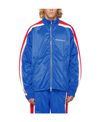 Vtmnts Striped Casual Jacket In Blue