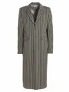 Vtmnts Striped Long Coat Chest Pocket In Gray