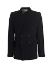 Vtmnts Double-breasted Pinstriped Blazer With Flap Pockets