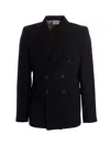 Vtmnts Double-breasted Pinstriped Blazer With Flap Pockets