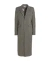 Vtmnts Striped Long Coat Chest Pocket In Gray