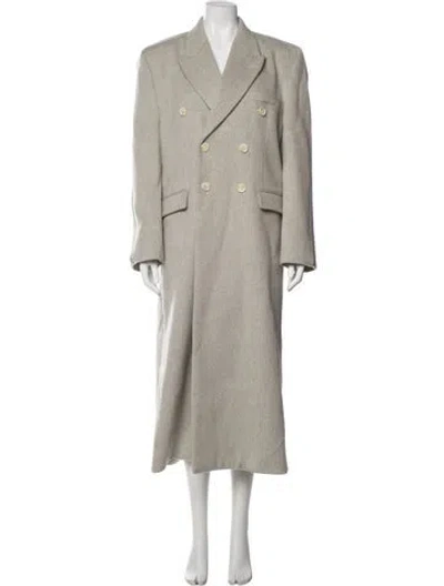 Pre-owned Vtmnts Virgin Wool Trench Coat In Grey