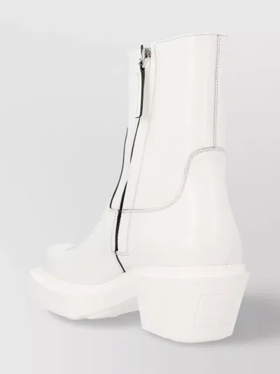 Vtmnts Western Style Ankle Boots With Square Toe In White
