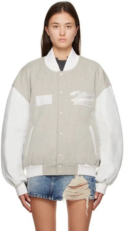 Vtmnts White Appliqué Bomber Jacket