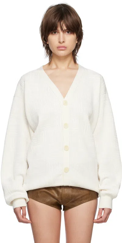 Vtmnts White Barcode Cardigan