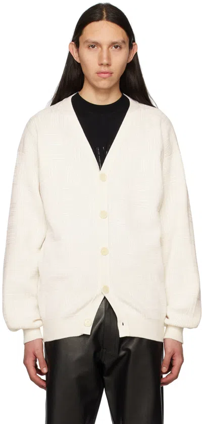 VTMNTS WHITE BARCODE CARDIGAN