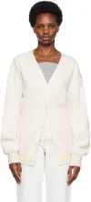 Vtmnts White Barcode Cardigan In White/white